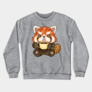 Red panda coffee time Crewneck Sweatshirt